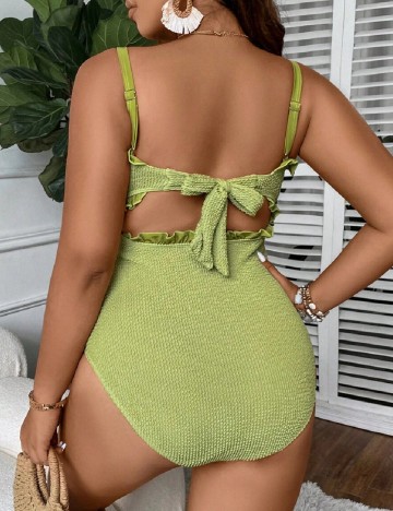 Costum de baie SHEIN CURVE, verde