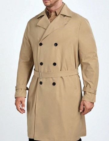 
						Trench SHEIN Plus Size Men, crem