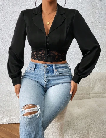 Top SHEIN, negru Negru