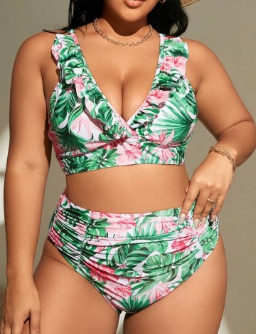 
						Costum de baie SHEIN CURVE, imprimeu floral