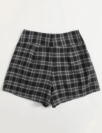 Pantaloni Scurti SHEIN CURVE, alb/negru, 0 XL Negru
