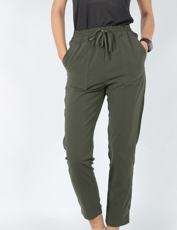 
						Pantaloni Object, verde, 34