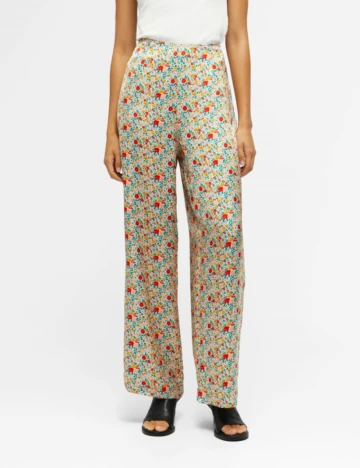 Pantaloni Object, floral Floral print