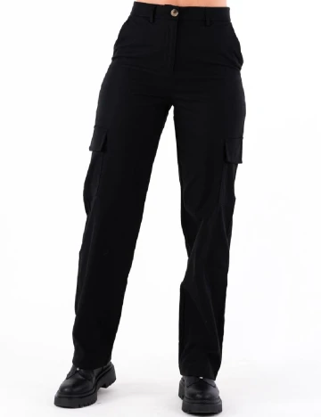 Pantaloni Pieces, negru Negru