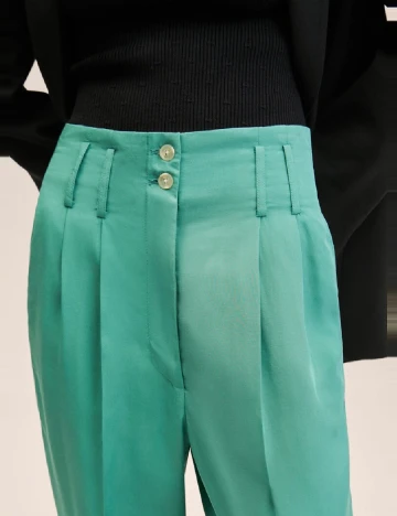 Pantaloni Mango, turcoaz Verde