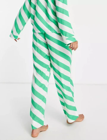 Pantaloni de pijama ASOS, verde Verde