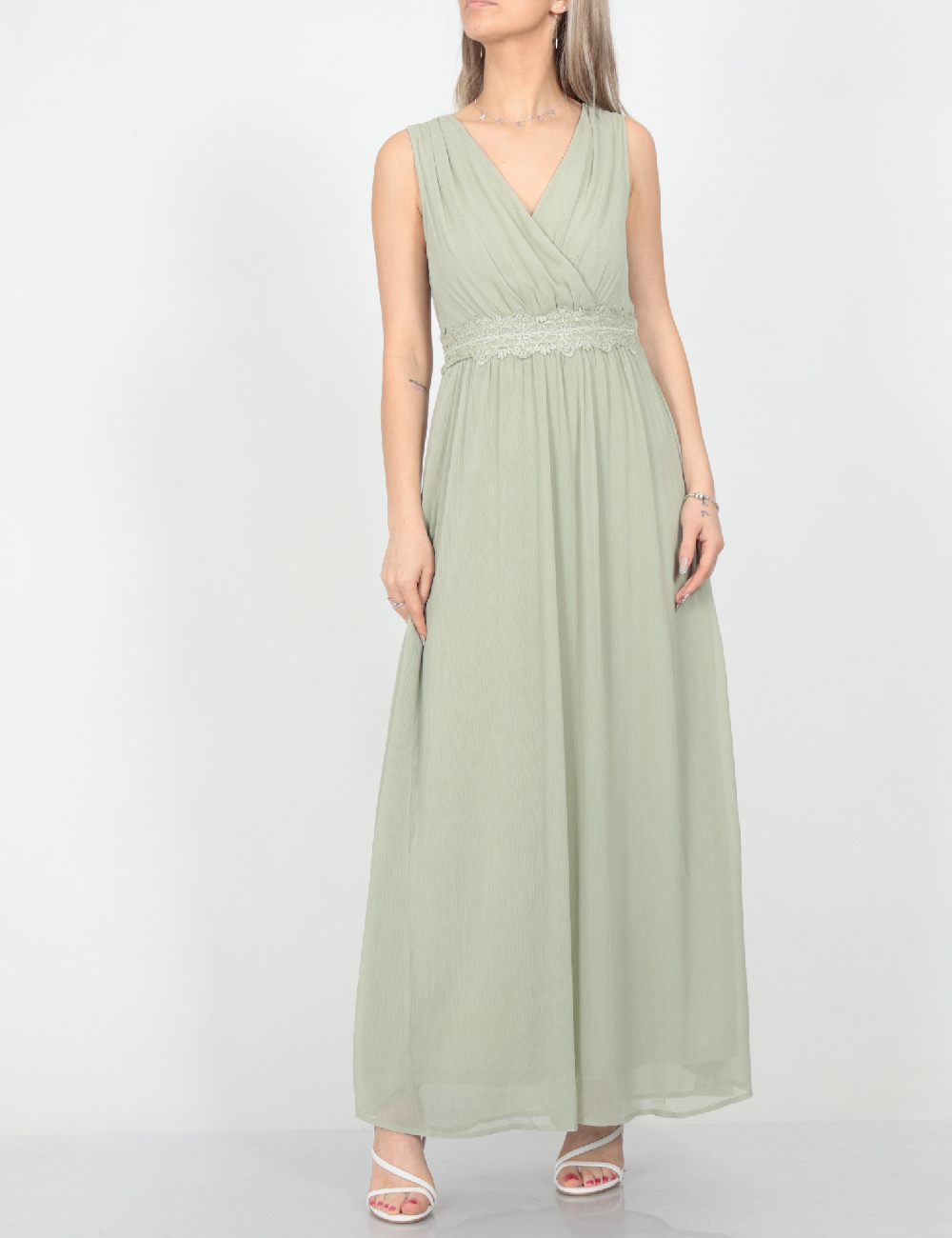 Rochie lunga Vila, verde, 36