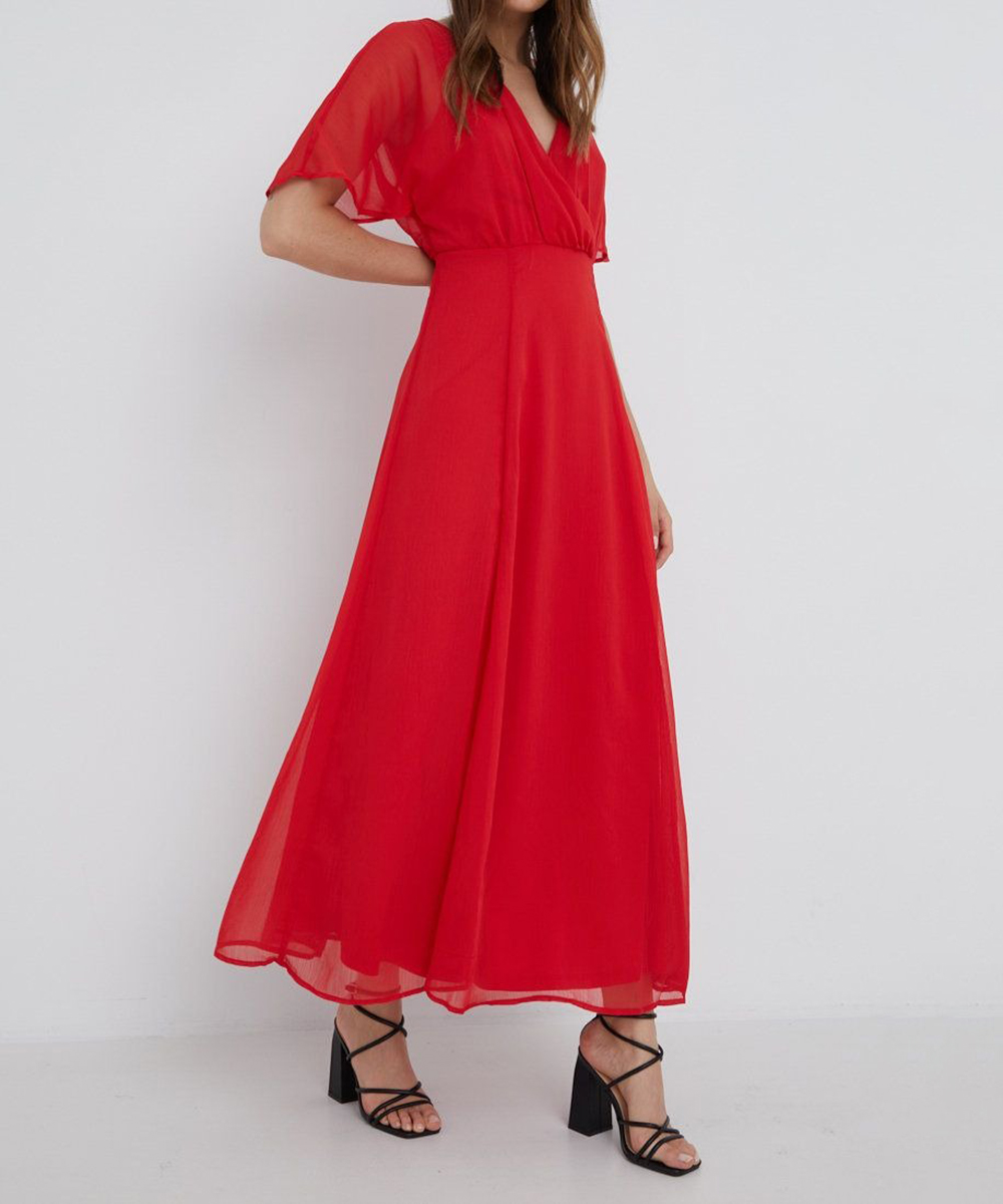 Rochie lunga Vila, rosu, 34