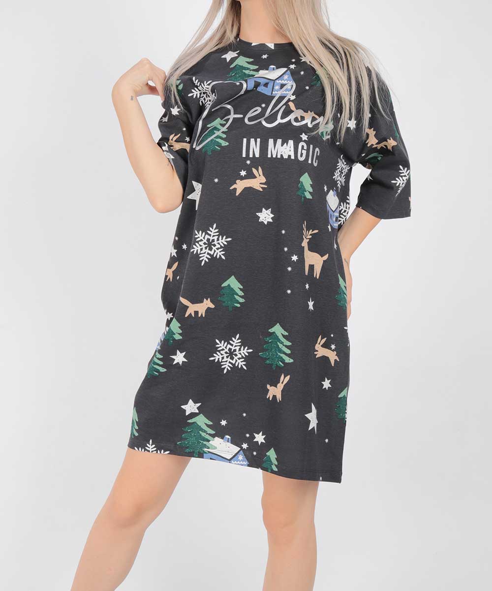 Rochie de noapte Reserved, gri inchis