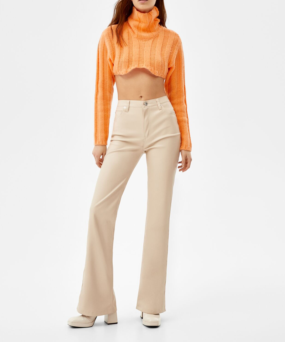 Top Bershka, portocaliu, XS