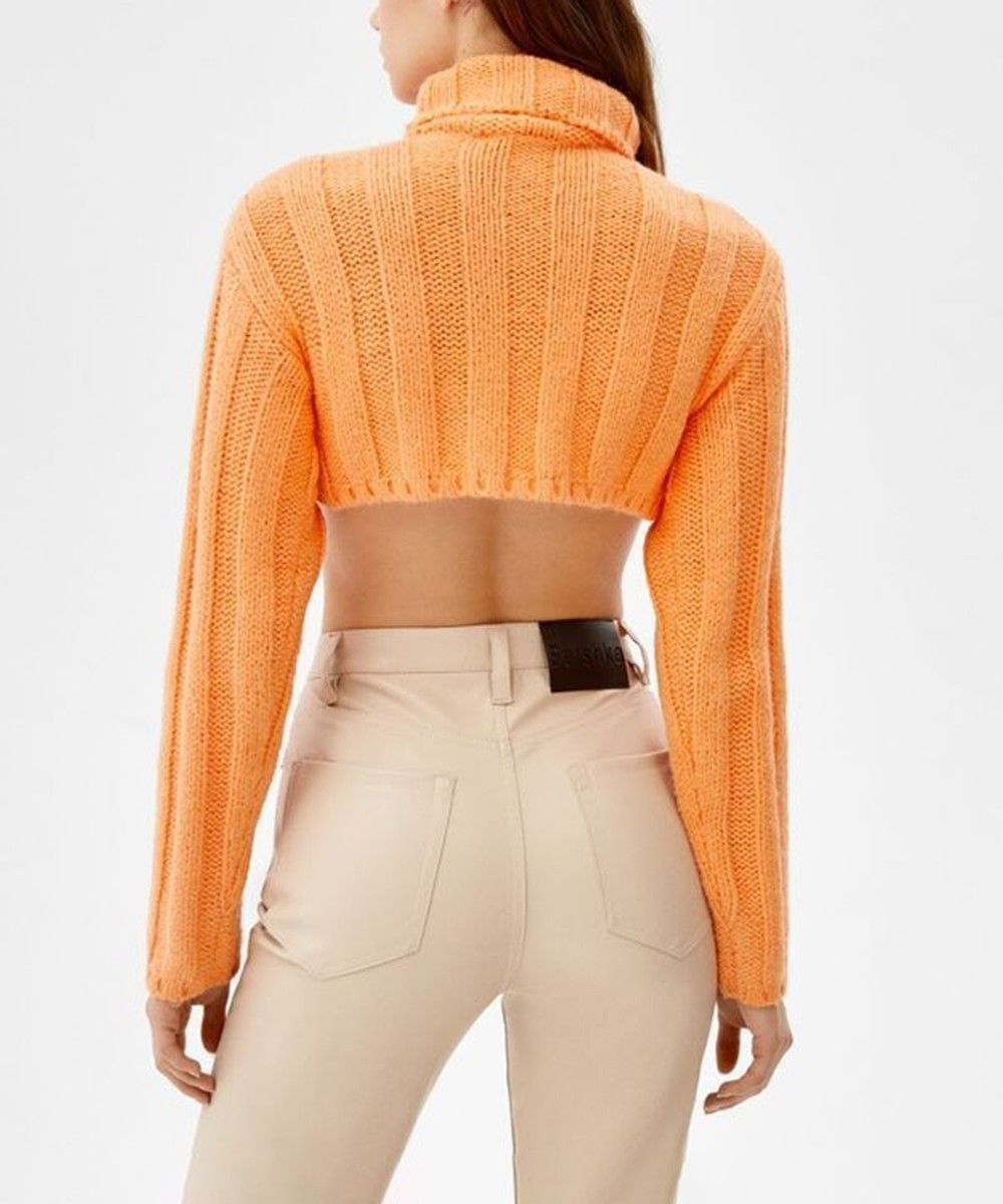 Top Bershka, portocaliu, XS - 1 | YEO