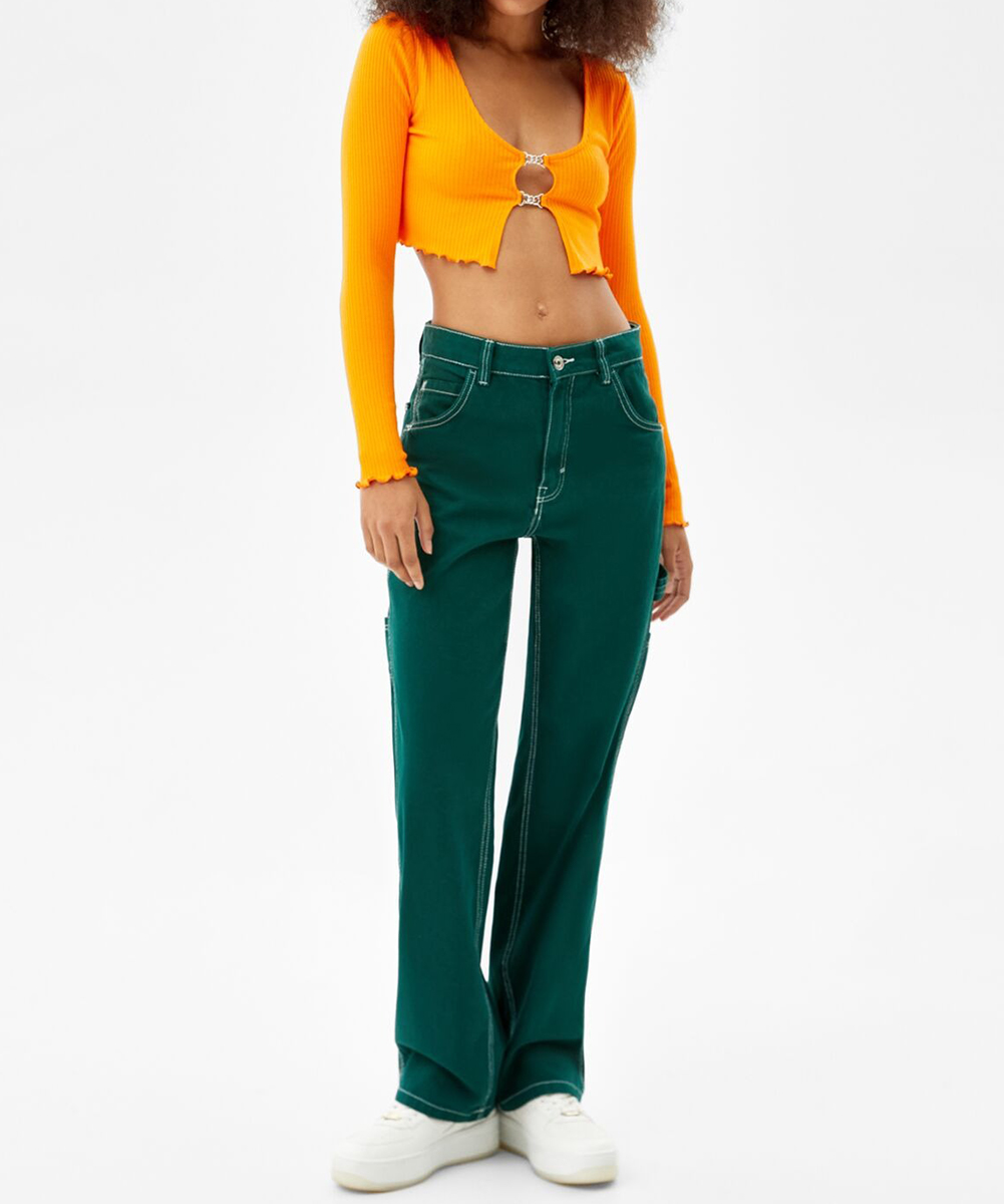 Top Bershka, portocaliu, S