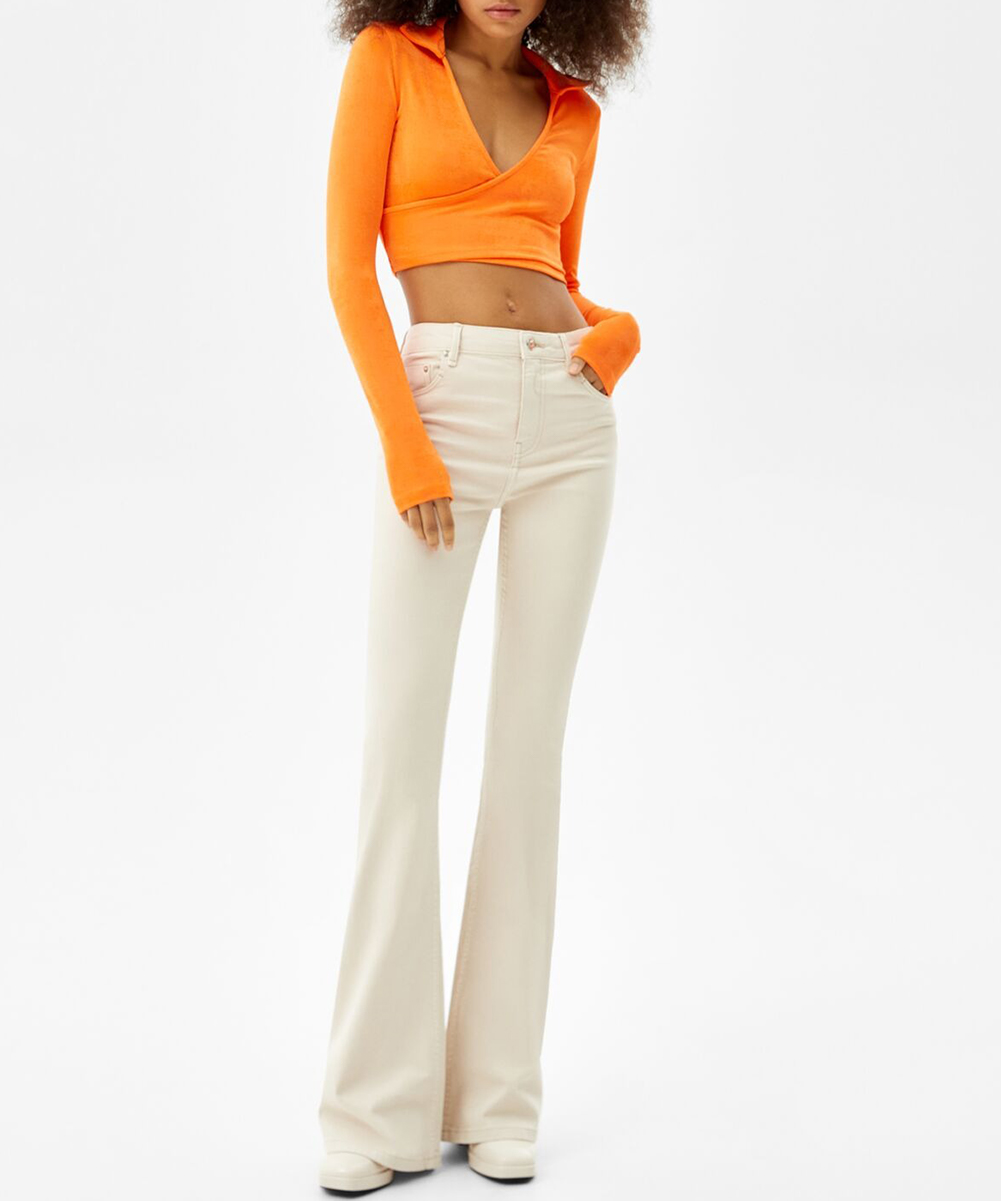 Top Bershka, portocaliu, M