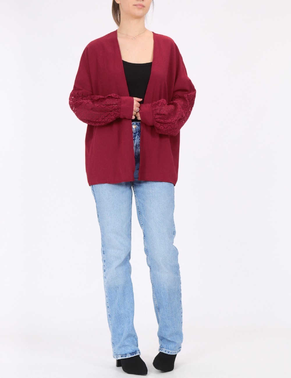 Blazer SHEIN, visiniu, S - 1 | YEO