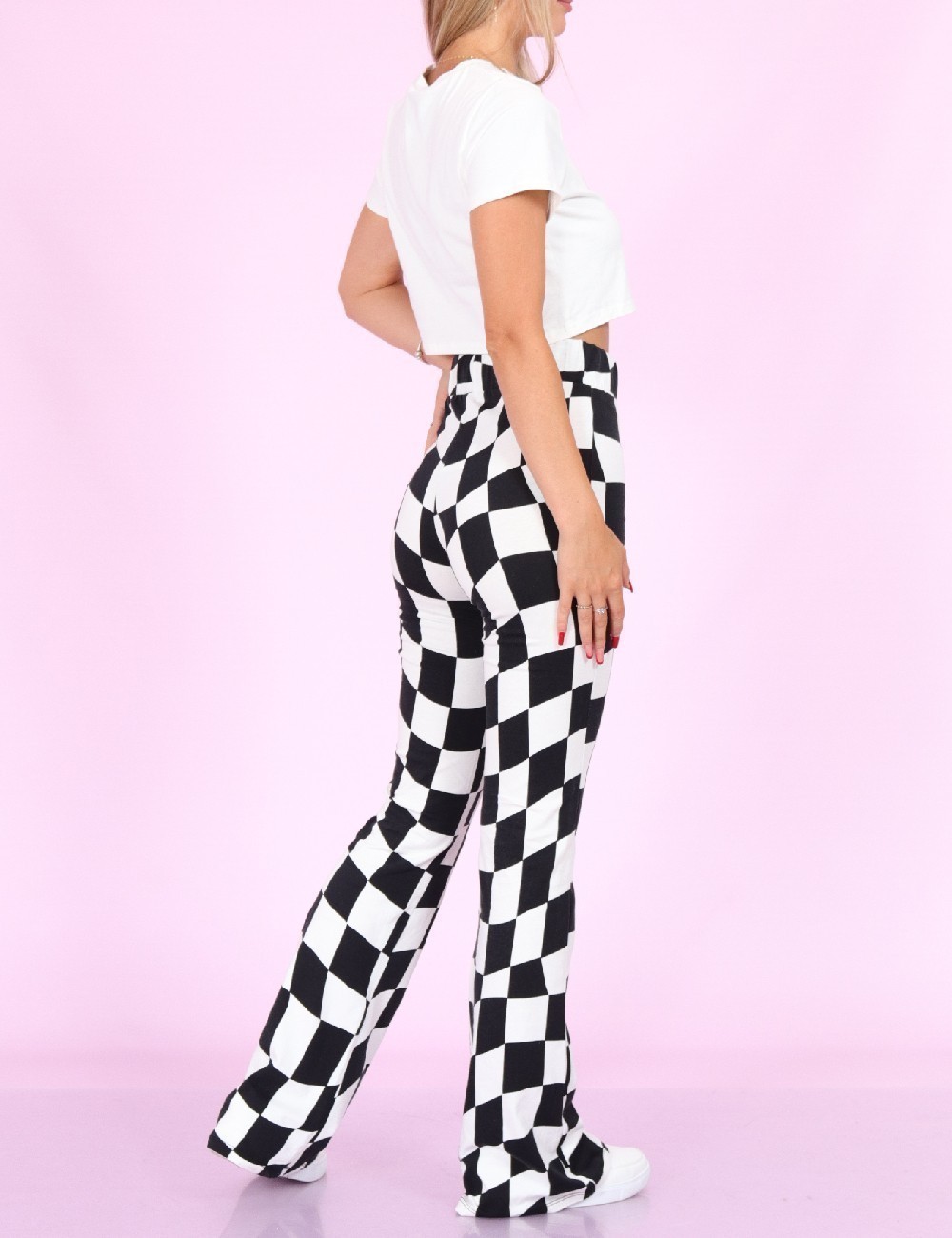 Pantaloni Noisy May, alb-negru, L - 1 | YEO