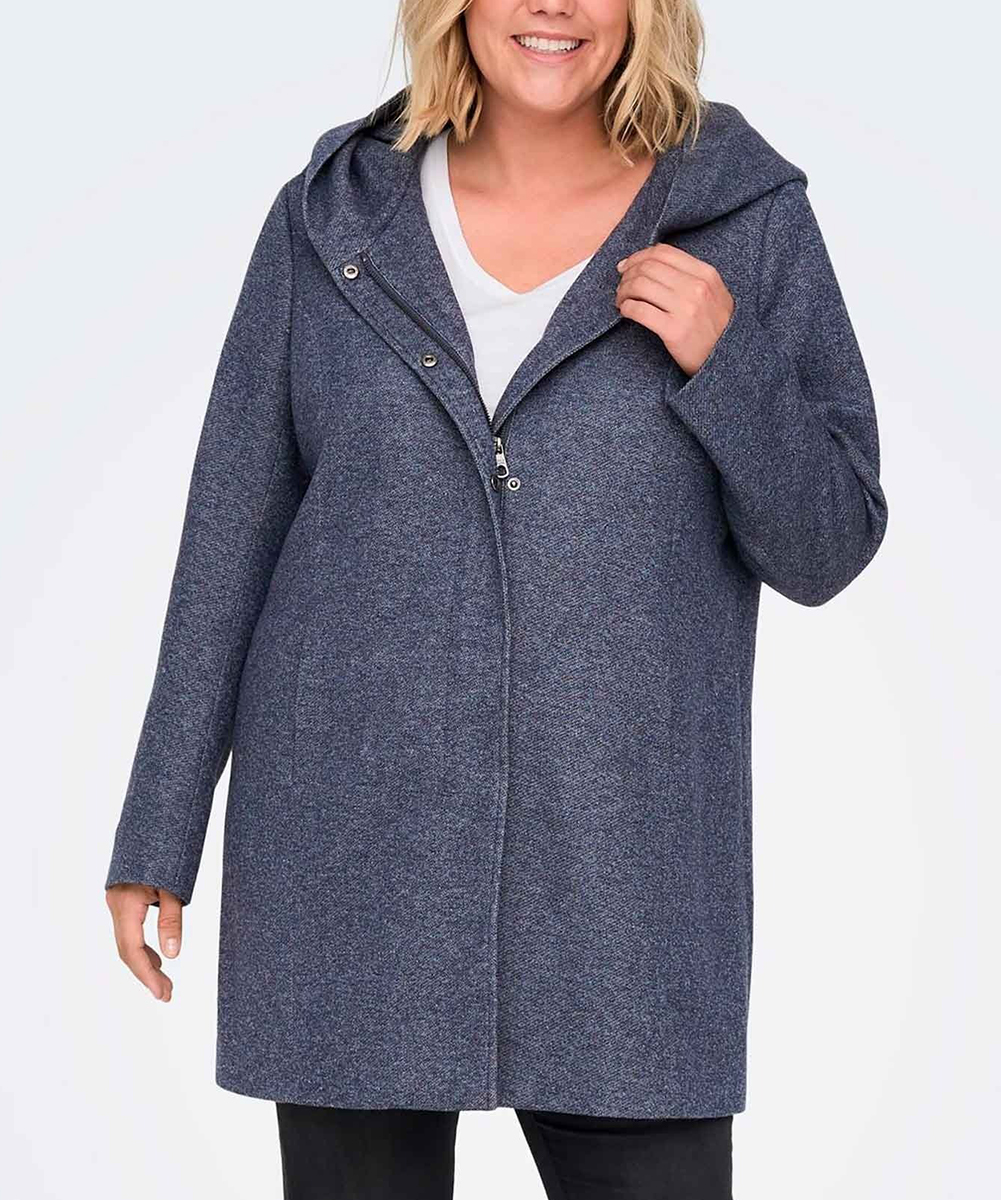 Palton Only Carmakoma, albastru