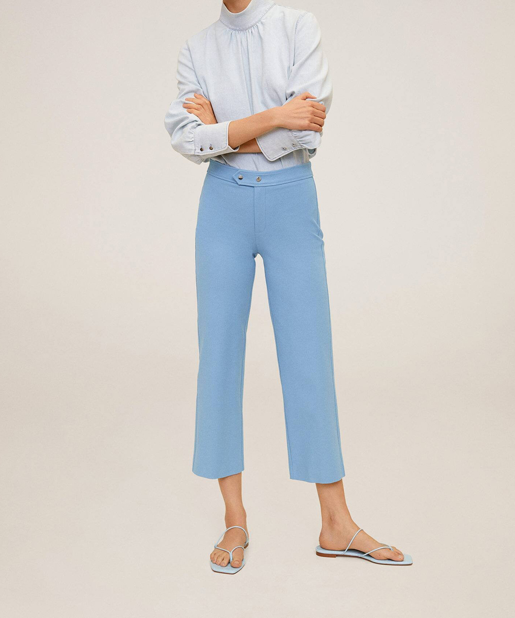 Pantaloni Mango, albastru, 34