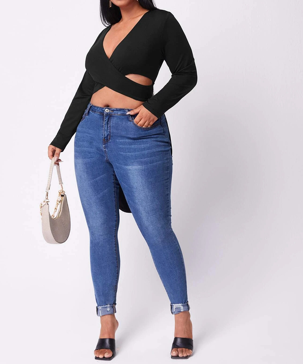 Top SHEIN CURVE, negru, 1 XL