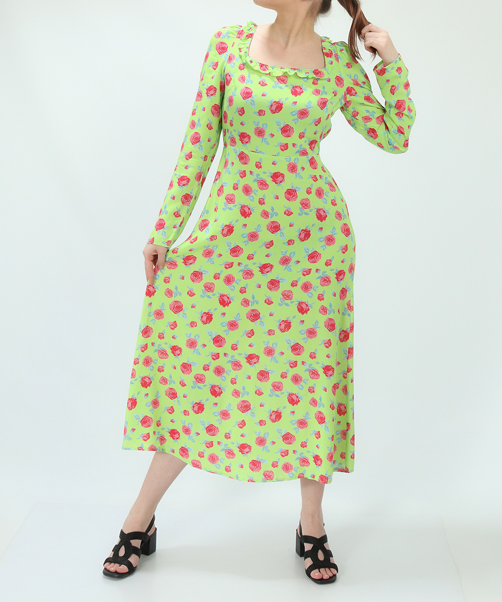 Rochie medie Vila, verde