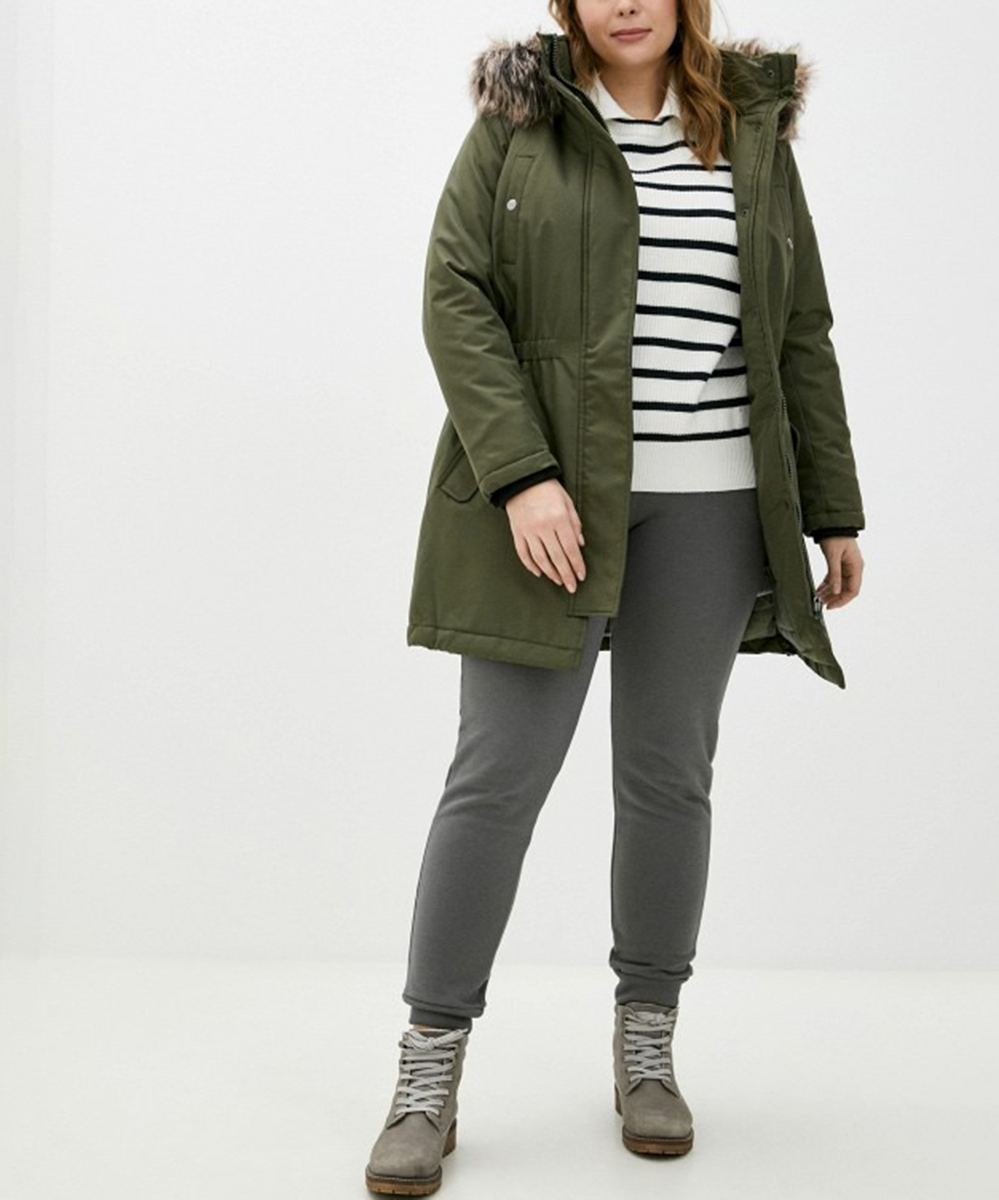 Geaca Only Carmakoma, verde