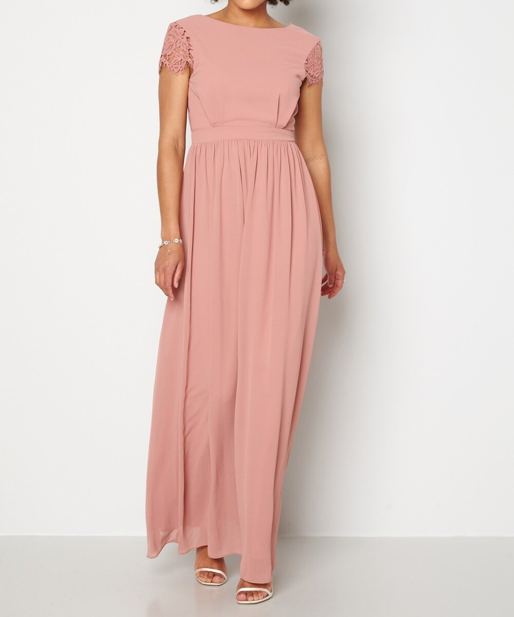 Rochie lunga Moments New York, roz pudra