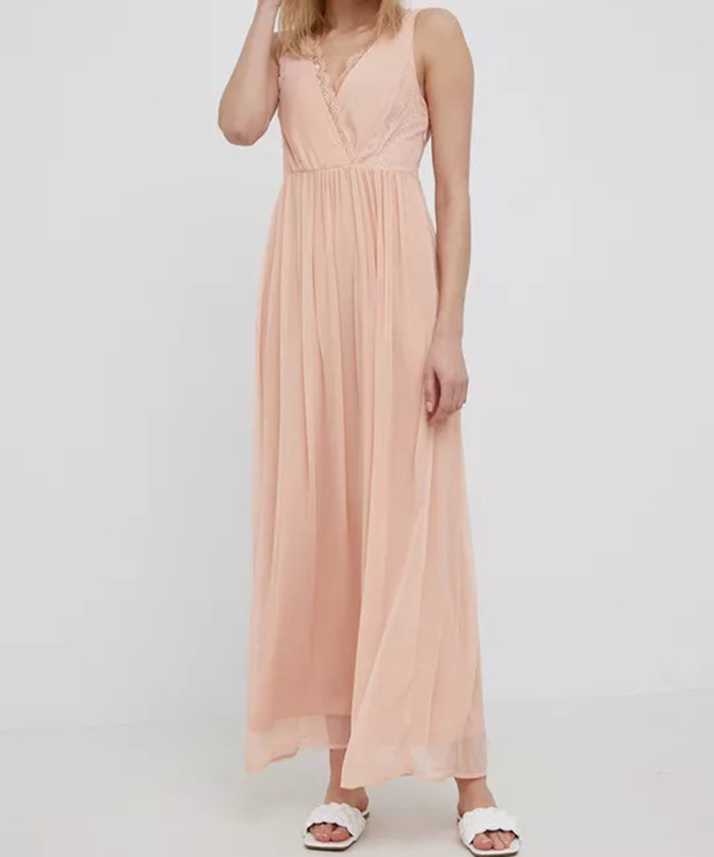 Rochie lunga Vila, piersica, 38