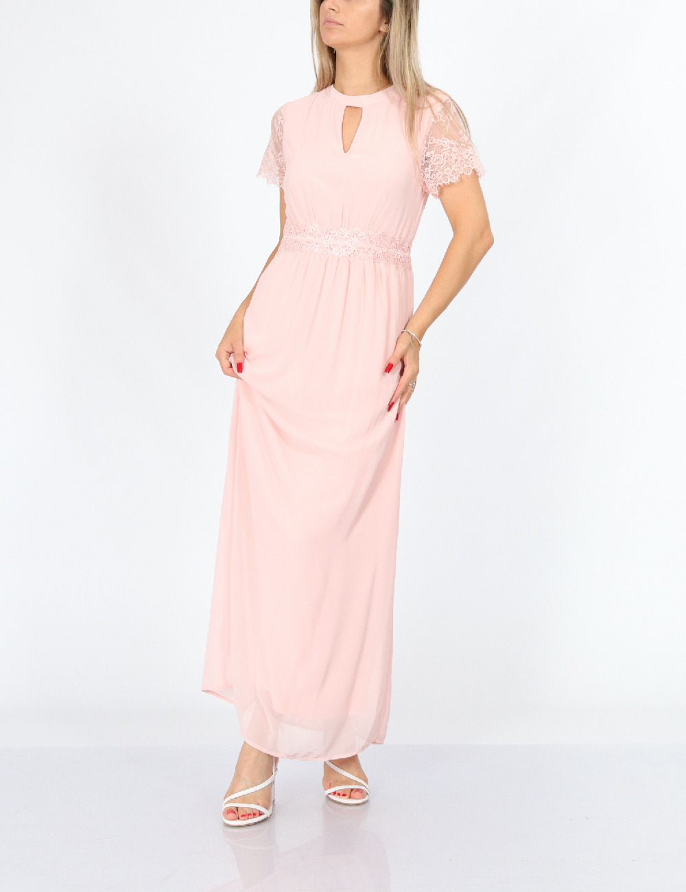 Rochie lunga Vila, roz