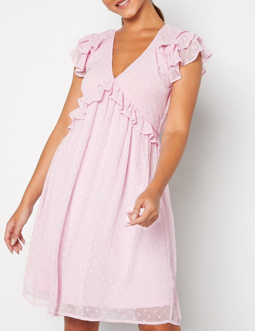 Rochie scurta Vila, roz, 34 - 1 | YEO