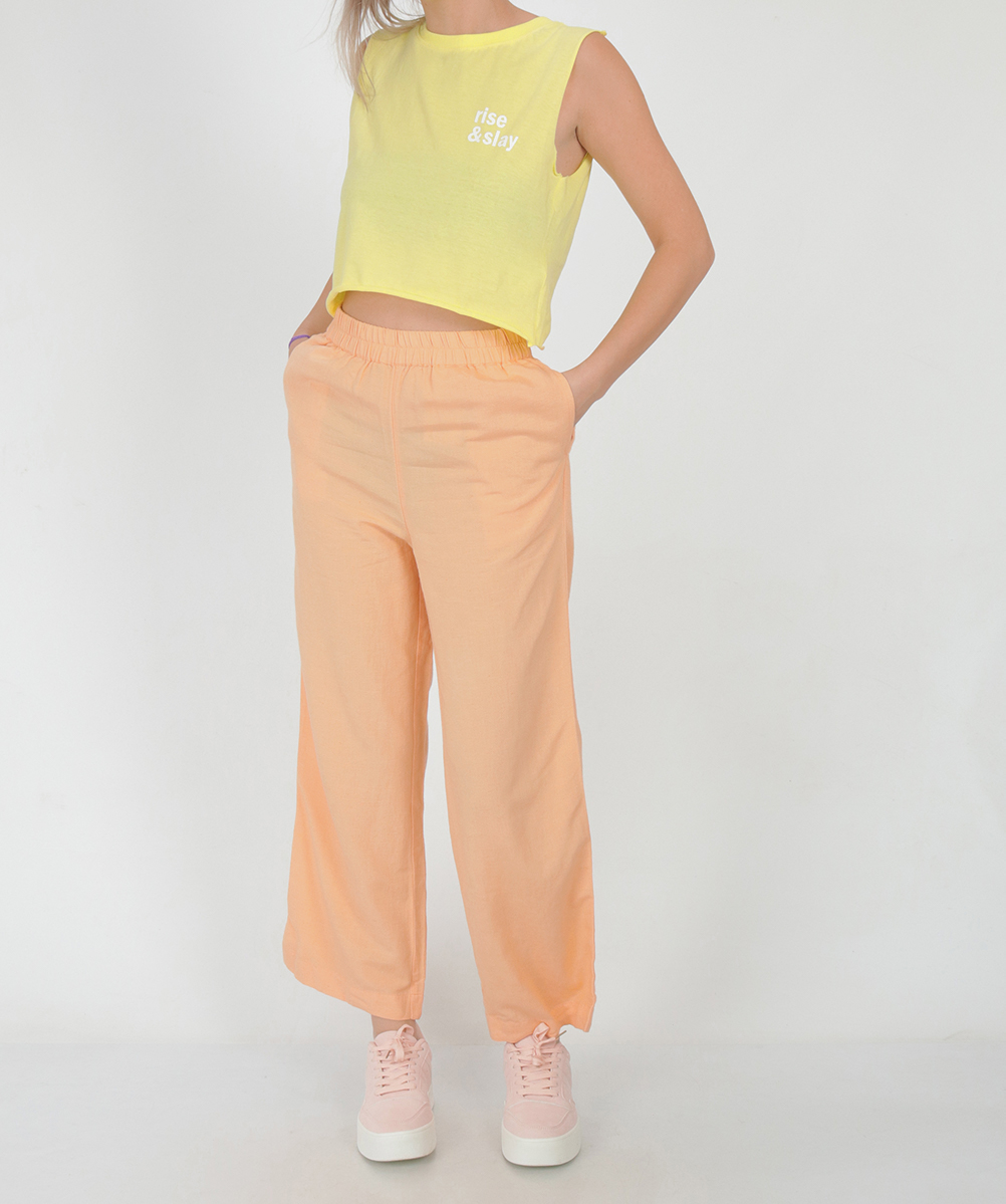 Pantaloni Vila, piersica, 40