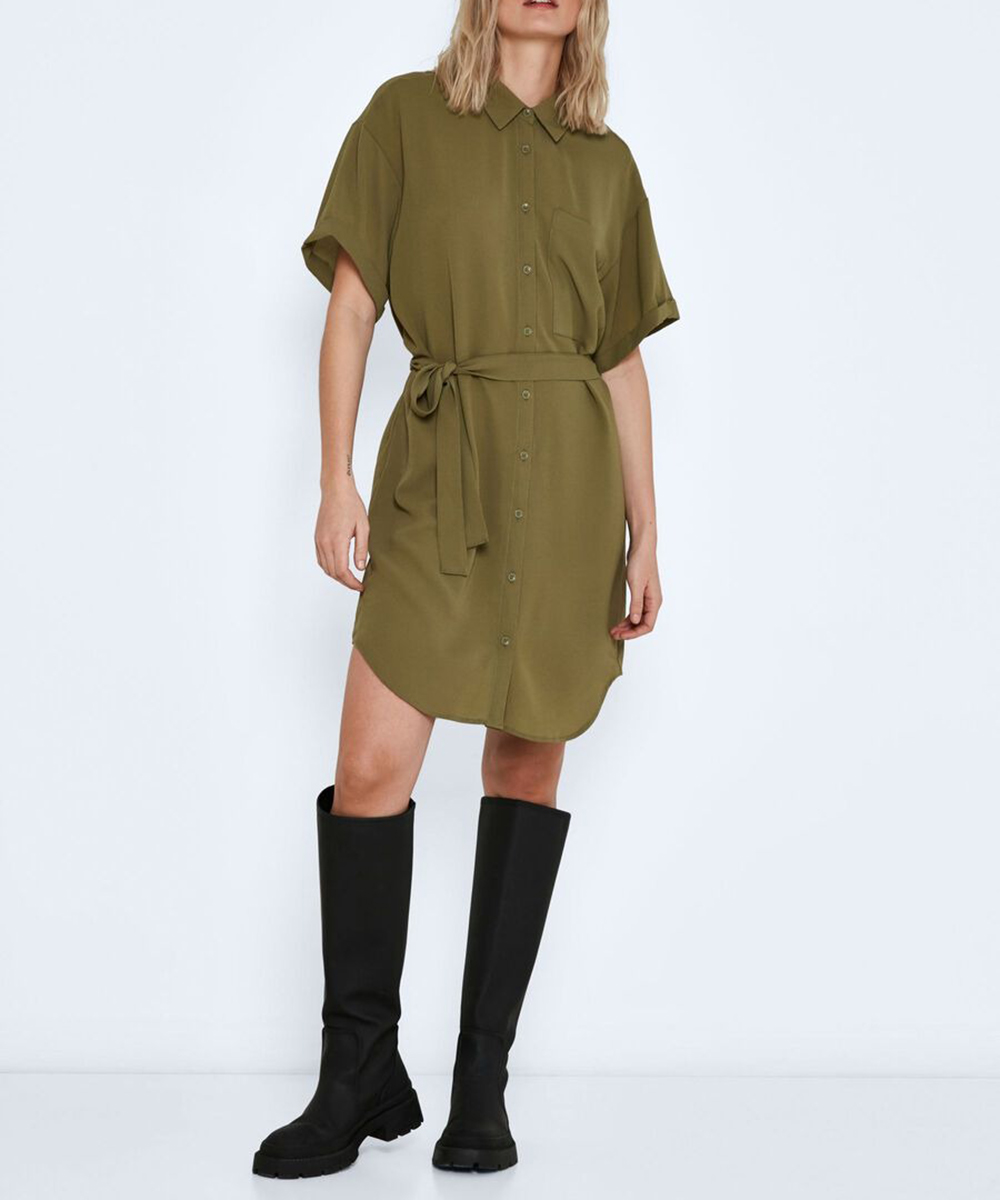 Rochie scurta Noisy May, verde, XS