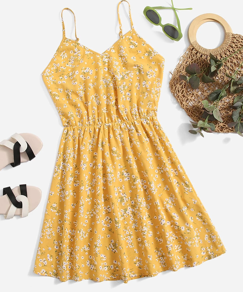 Rochie scurta SHEIN, galben