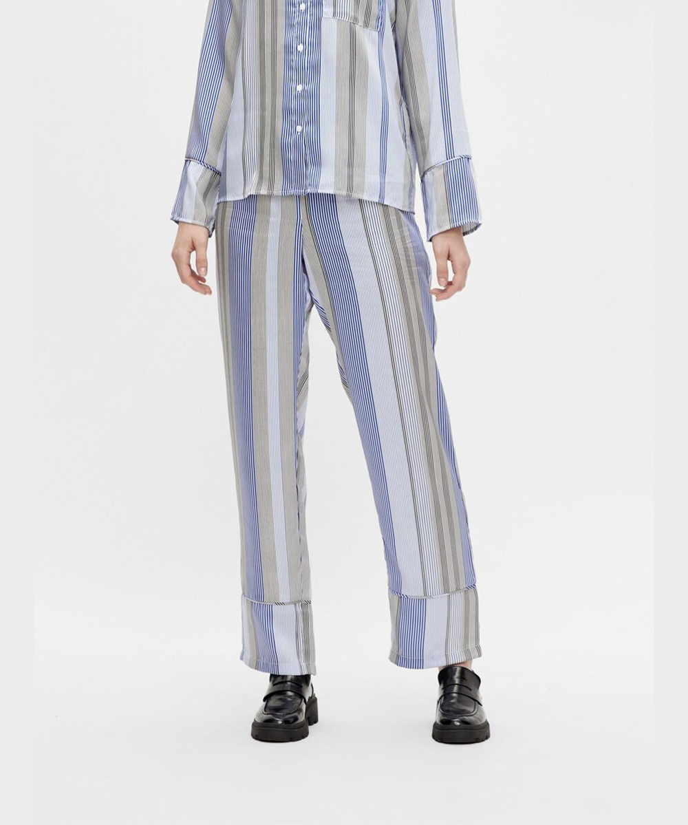 Pantaloni Pieces, albastru, M