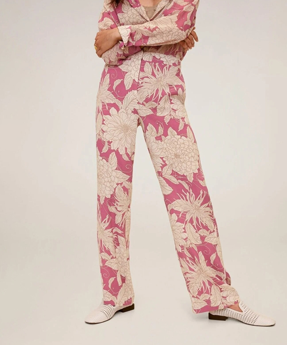 Pantaloni Mango, roz, XS