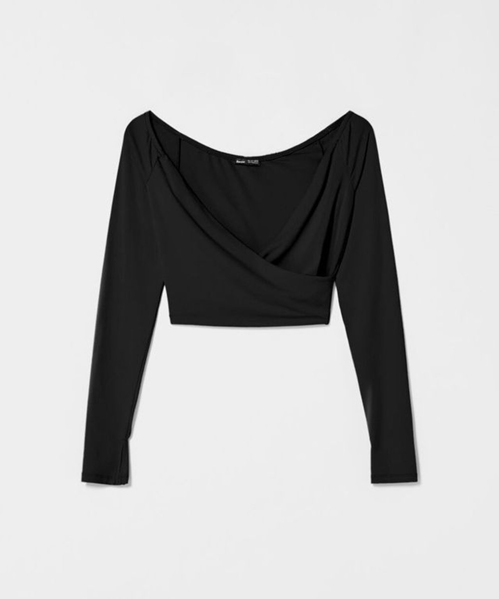 Top Bershka, negru, S - 1 | YEO