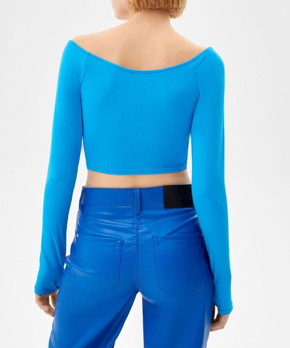Top Bershka, albastru - 1 | YEO