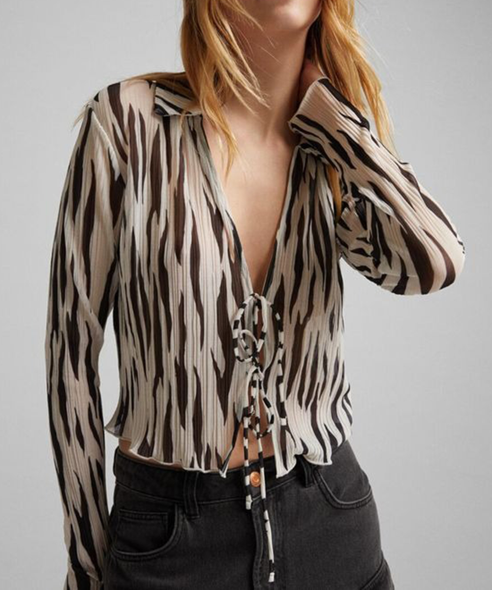 Top Bershka, ecru