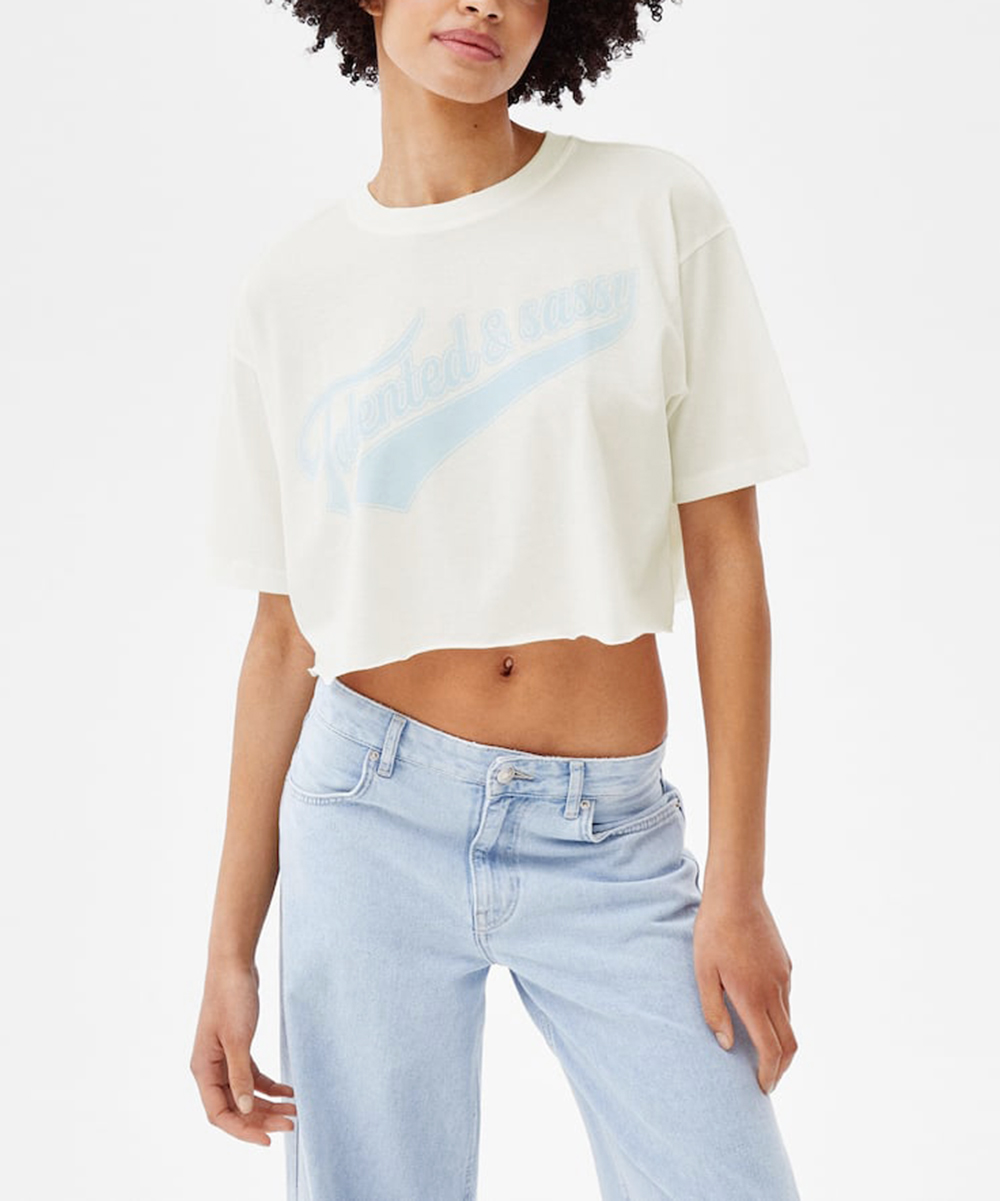 Top Bershka, alb, XS