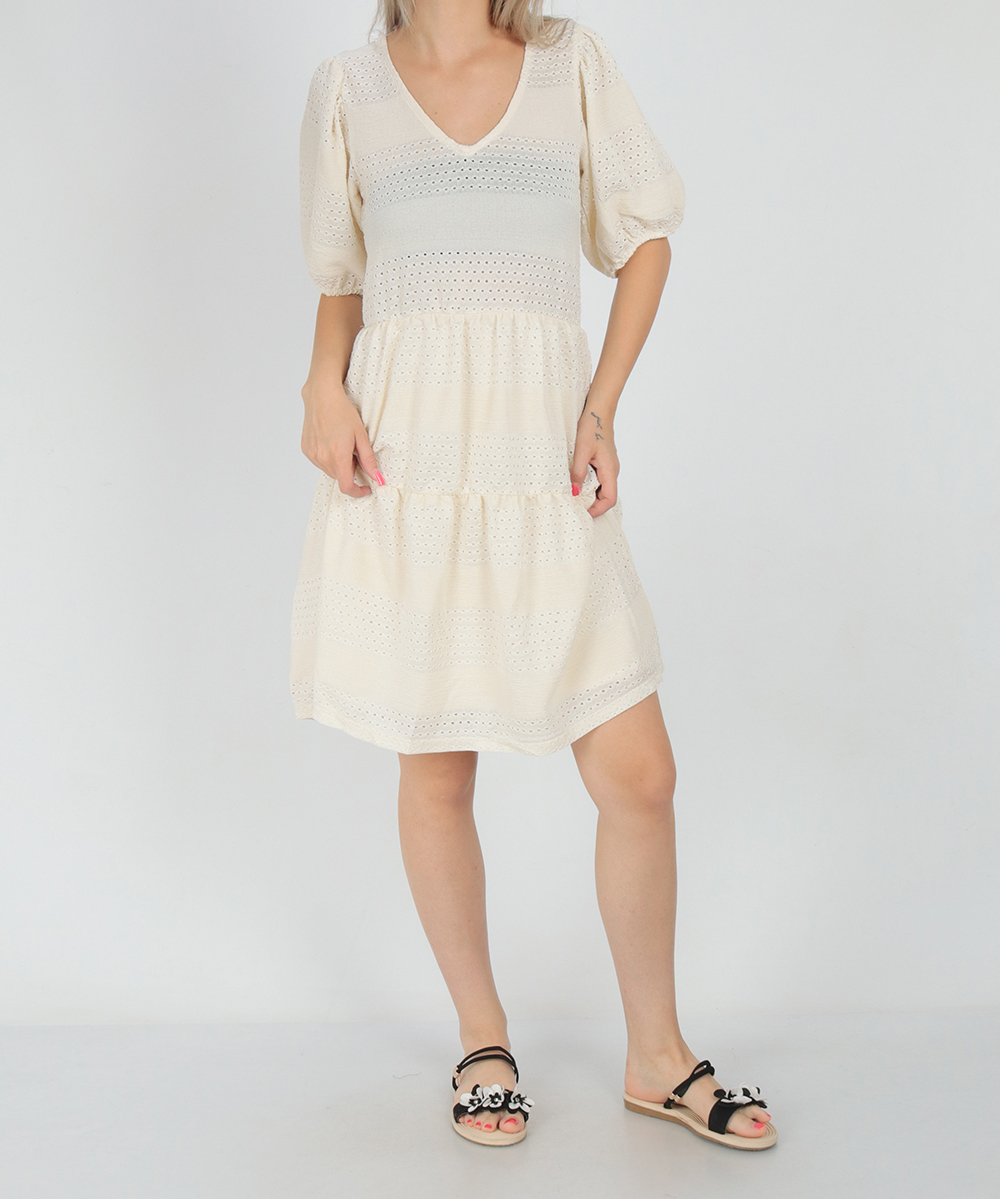 Rochie scurta Hailys, crem, XS