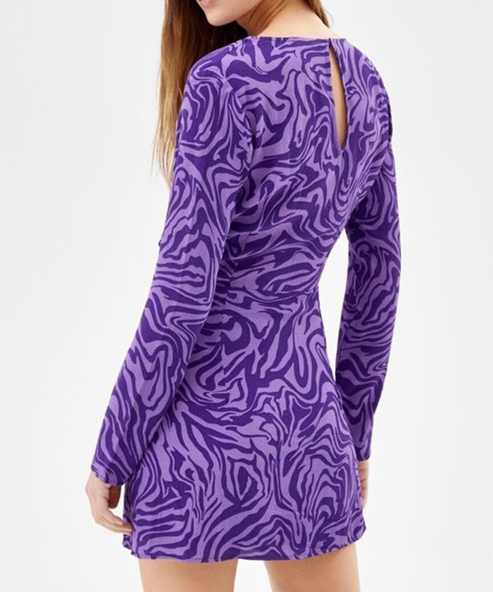 Rochie scurta Bershka, mov, XS - 1 | YEO