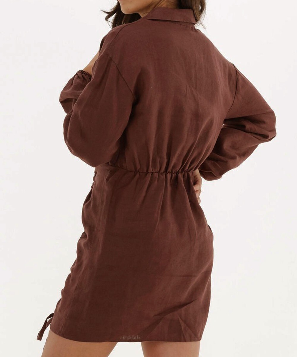 Rochie scurta NA-KD, maro, 38 - 1 | YEO