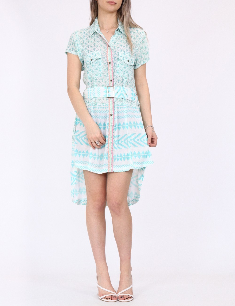Rochie Savage Culture, turcoaz - 1 | YEO