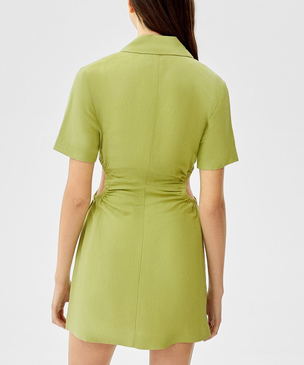 Rochie scurta Bershka, verde - 1 | YEO