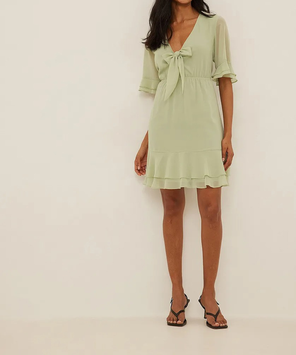 Rochie scurta NA-KD, verde, 40