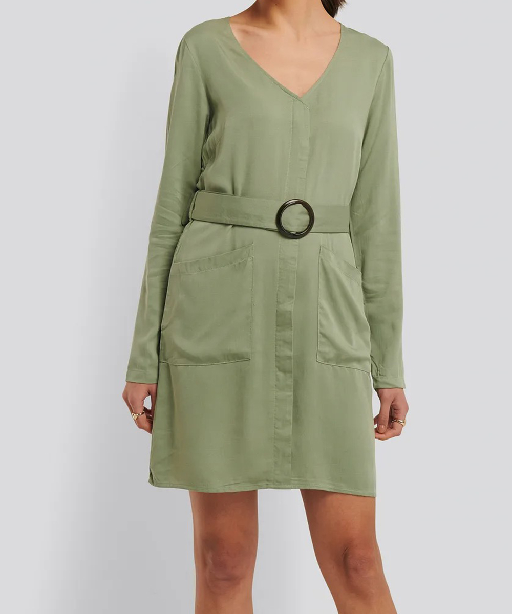 Rochie scurta NA-KD, verde, 34