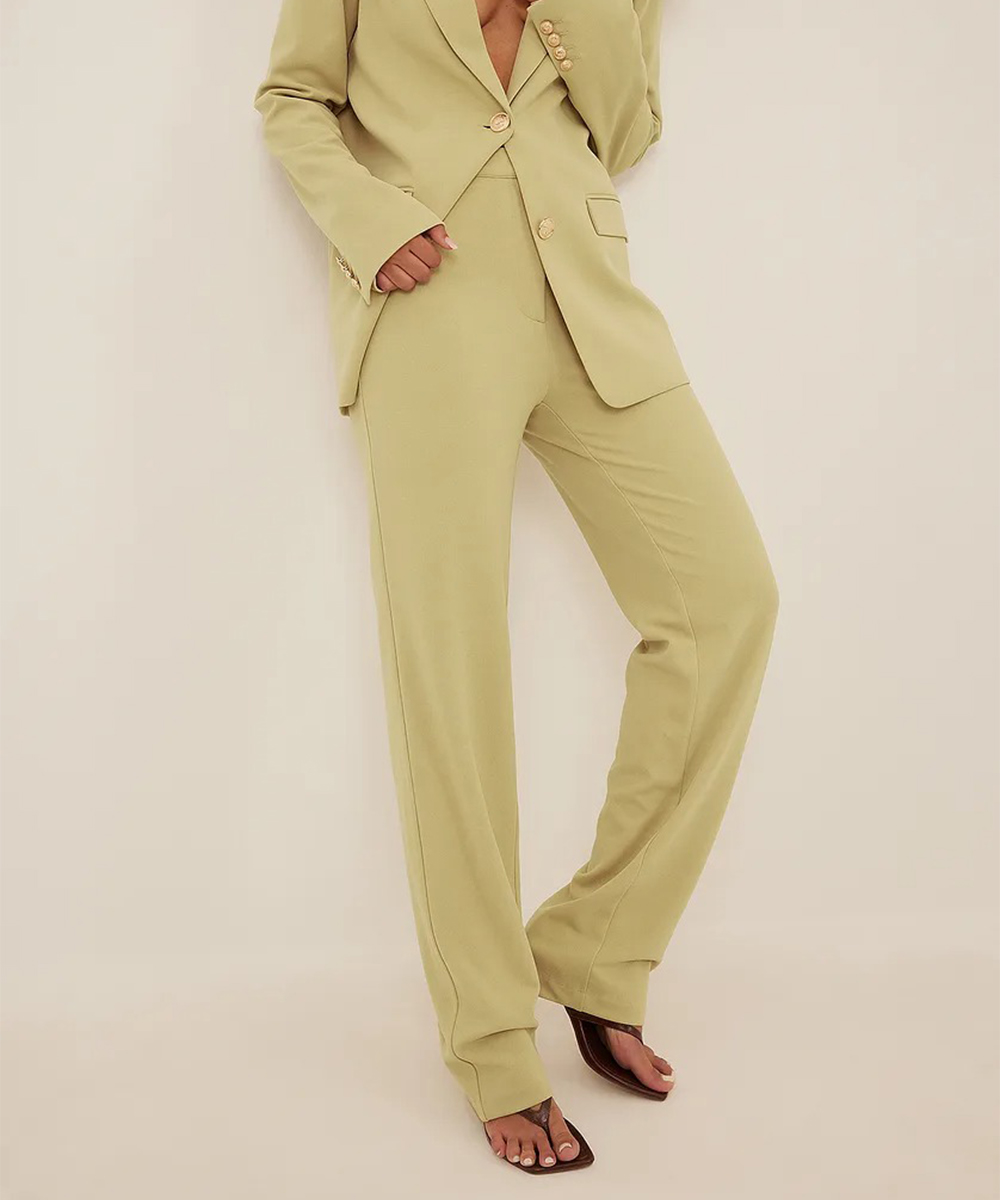 Pantaloni NA-KD, verde, 36