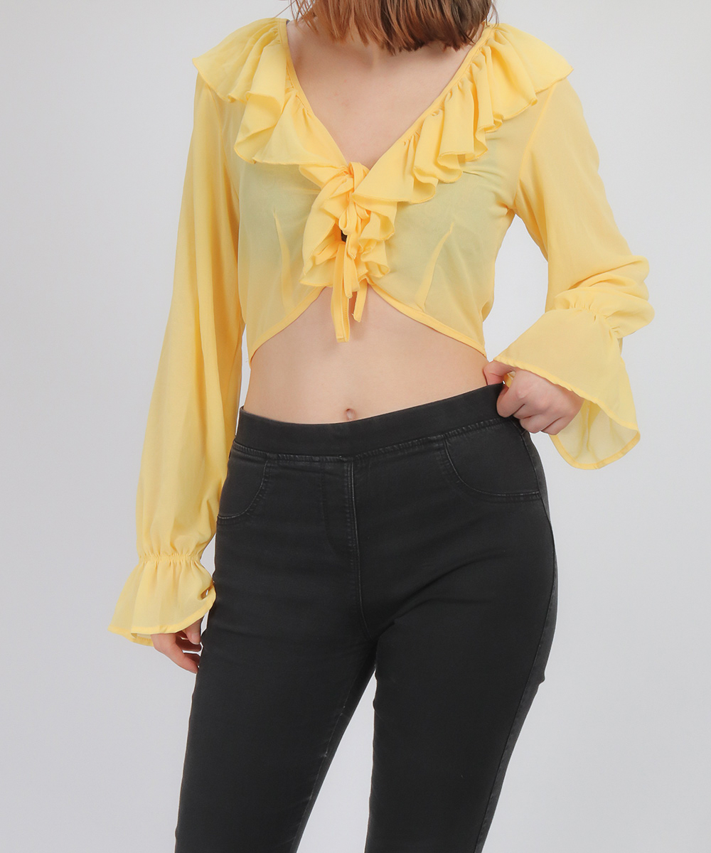 Top SHEIN, galben, S
