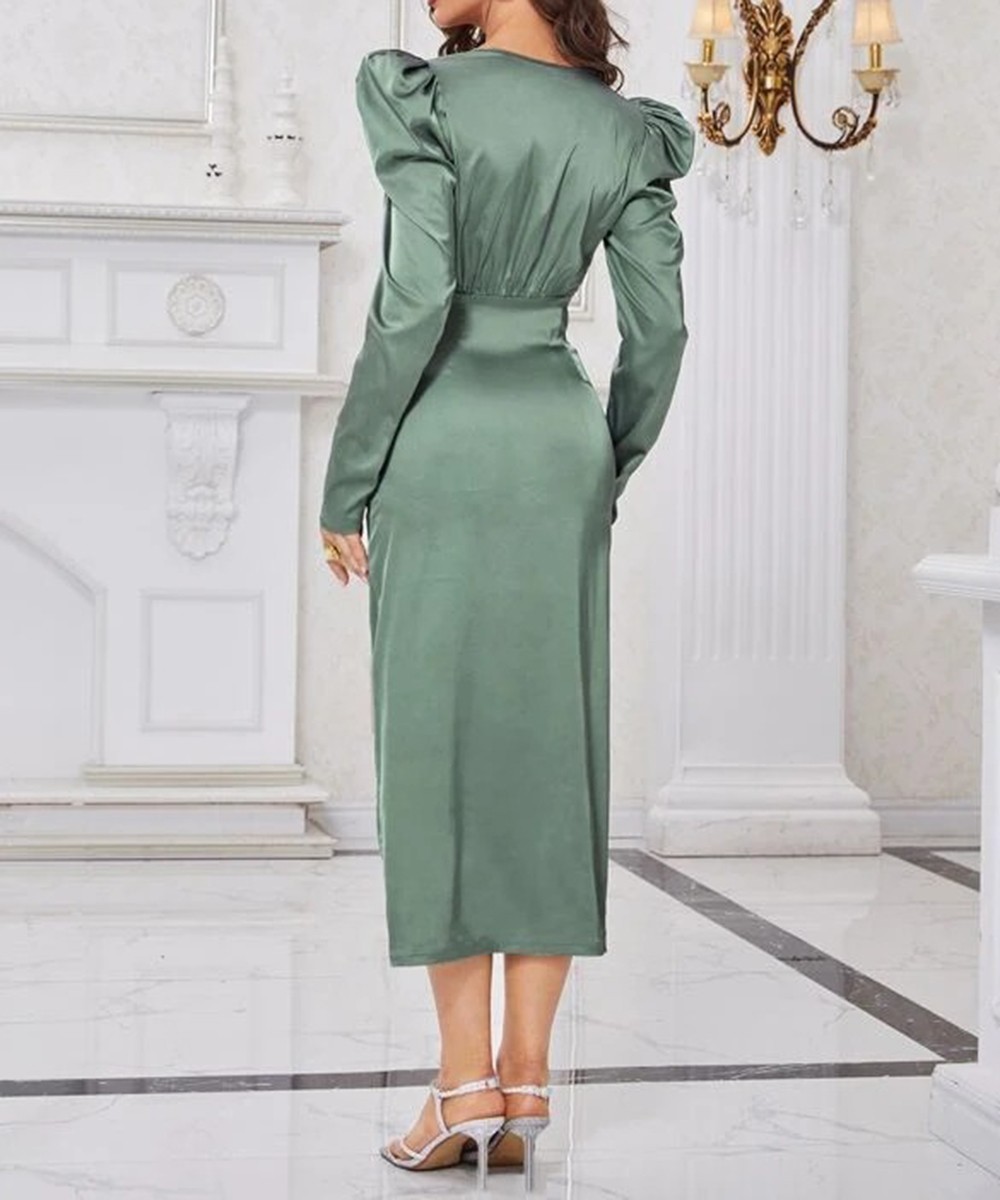 Rochie medie SHEIN, verde - 1 | YEO