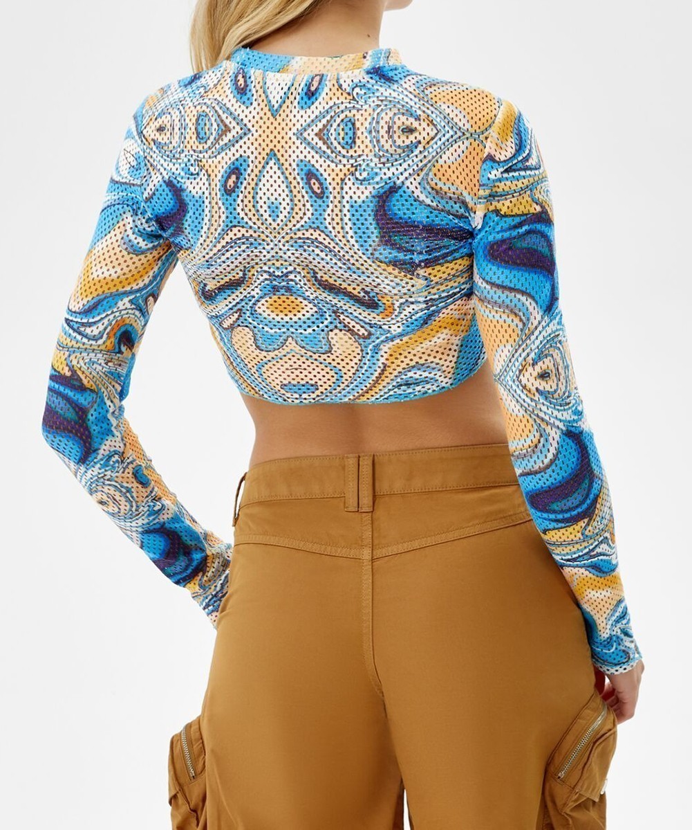 Top Bershka, albastru, L - 1 | YEO