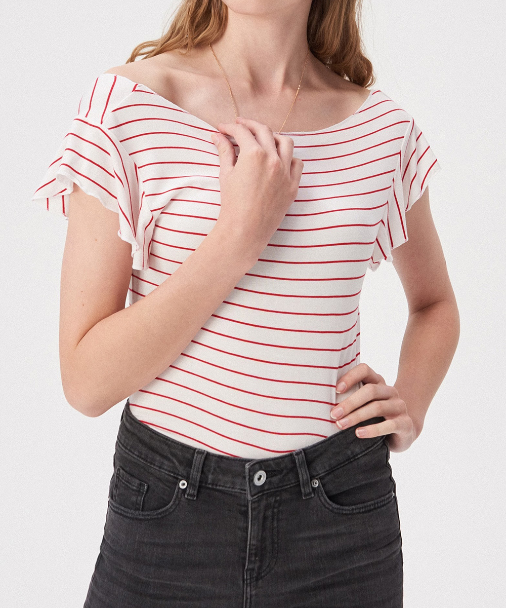 Tricou sinsay, alb/rosu, l