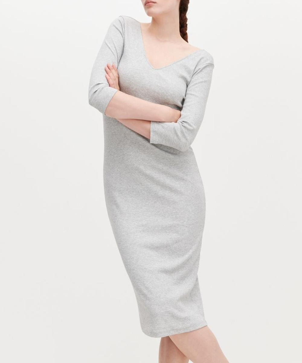 Rochie medie Reserved, gri, XS